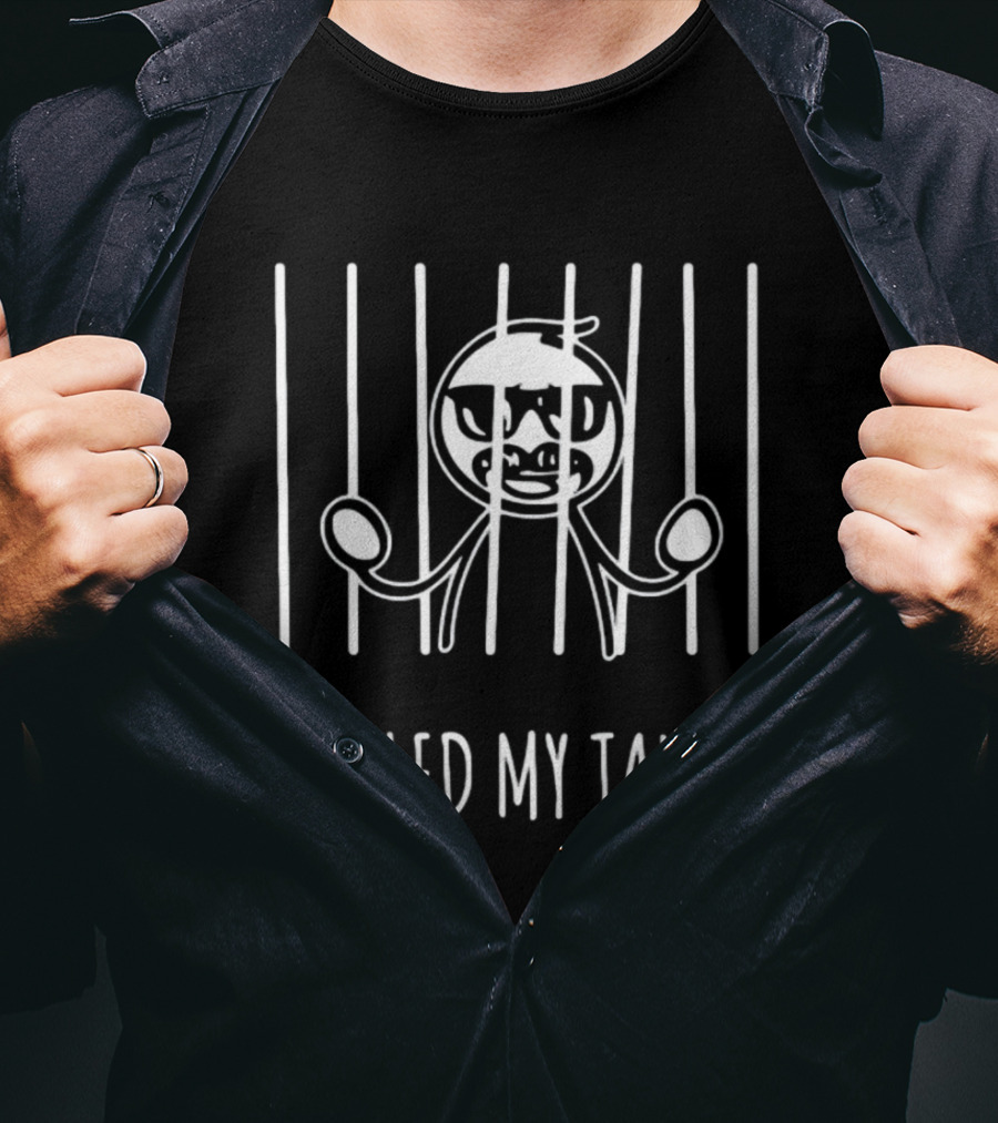 I Filed My Taxes Stick Figure Behind Bars T-Shirt