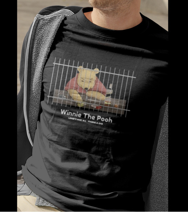 Winnie The Pooh Unethical Threads Prison Bars Gambling Drink T-Shirt