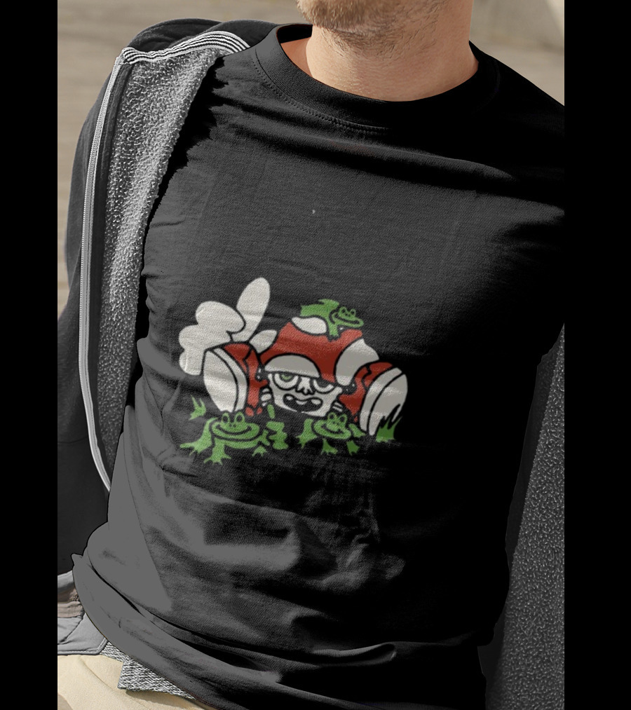 Man I Love Frogs Mushroom Character With Frogs T-Shirt