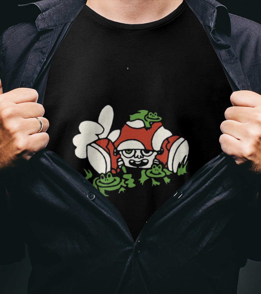 Man I Love Frogs Mushroom Character With Frogs T-Shirt