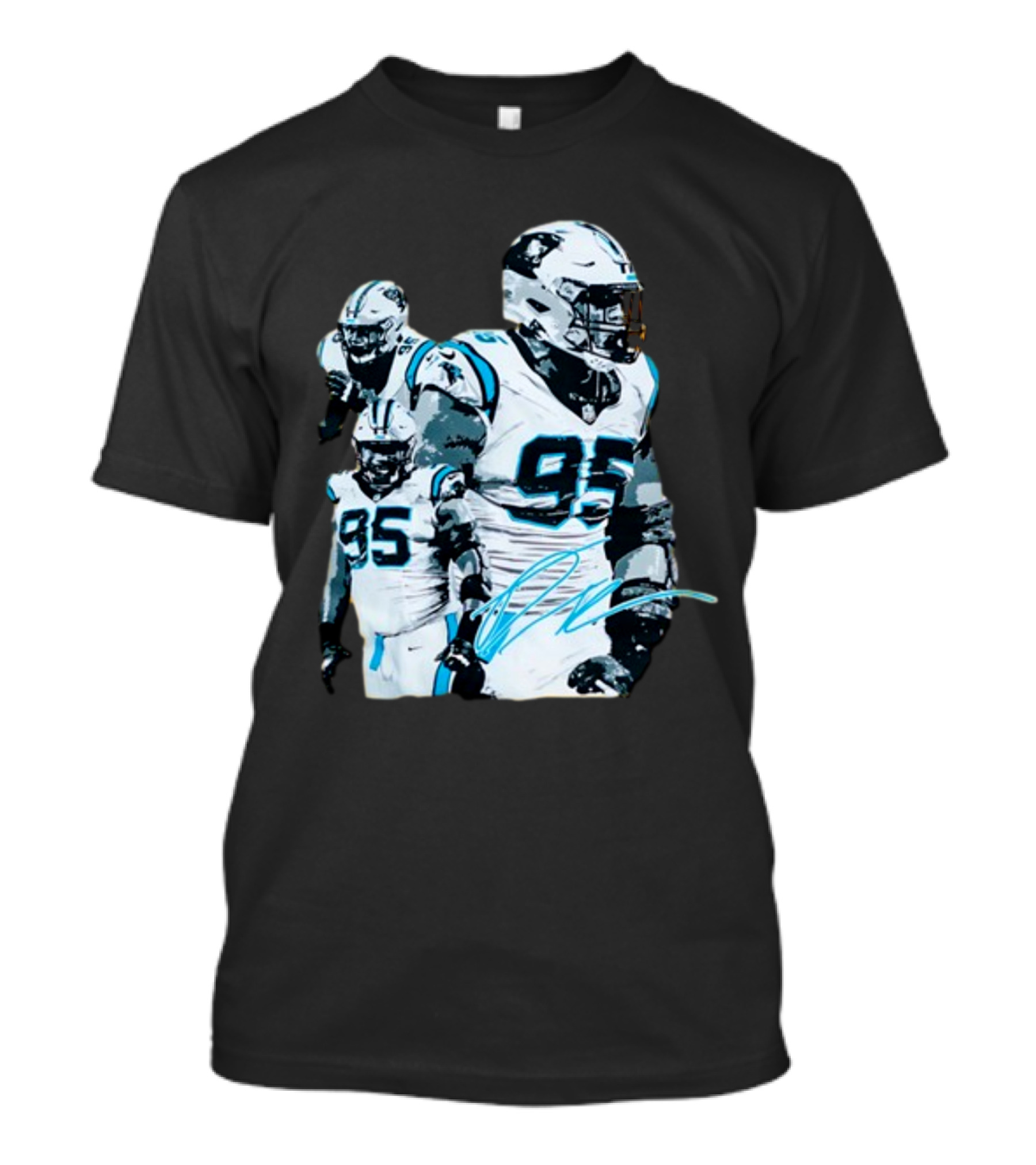 Kai Brown Wearing Carolina Panthers Derrick Brown 95 NFL Football T-Shirt