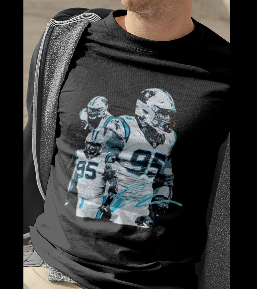 Kai Brown Wearing Carolina Panthers Derrick Brown 95 NFL Football T-Shirt