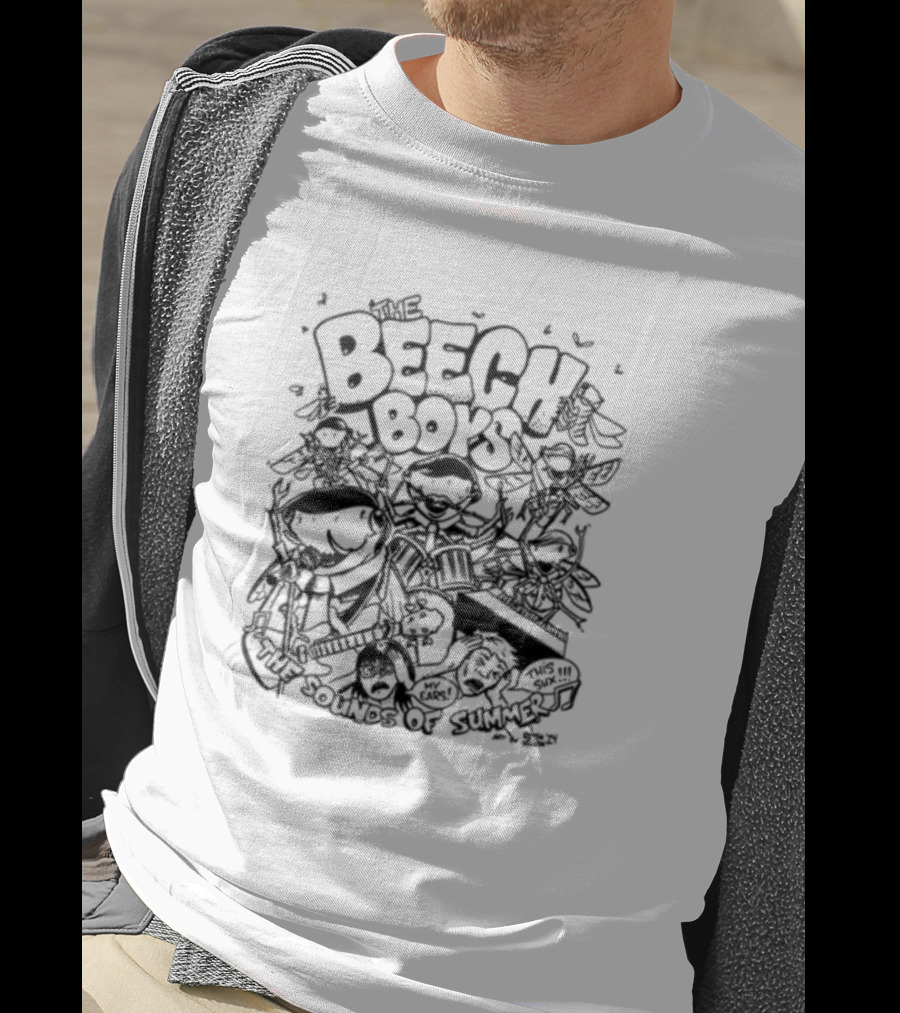 The Beech Boys Cartoon Band Summer Fun Tropical Vibes T-Shirt