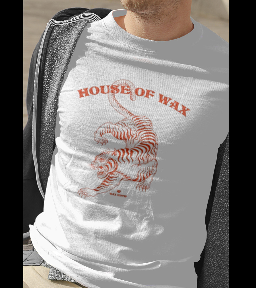 House Of Wax Tiger Wax Motif Striped Roaring Tiger T-Shirt