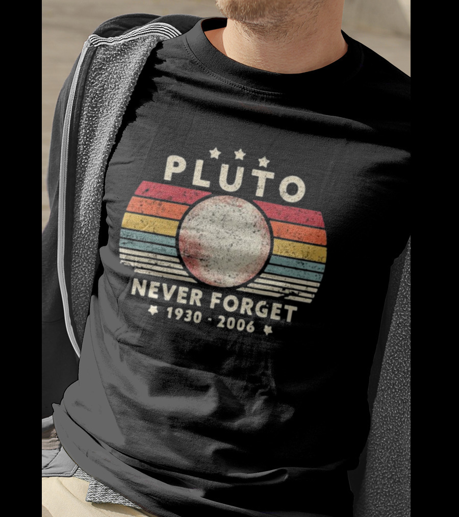 George Springer Pluto Never Forget 1930 2006 Retro Stripes T-Shirt