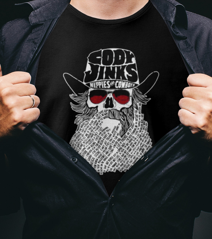 Cody Jinks Hippies And Cowboys Skull T-Shirt