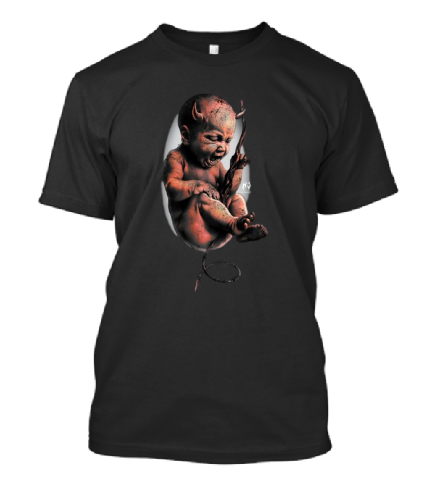 Hard Jewelry Embryo Child Devil Horns T-Shirt