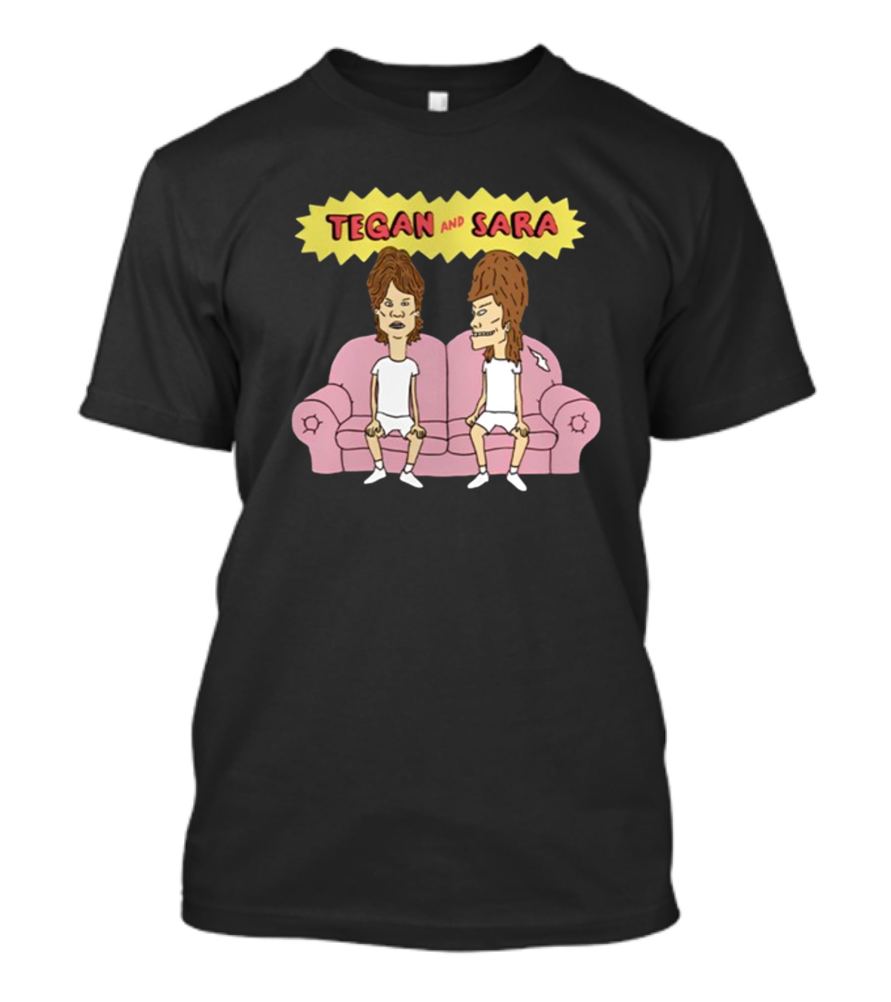 Tegan And Sara B Cartoon Style Couch Duo T-Shirt