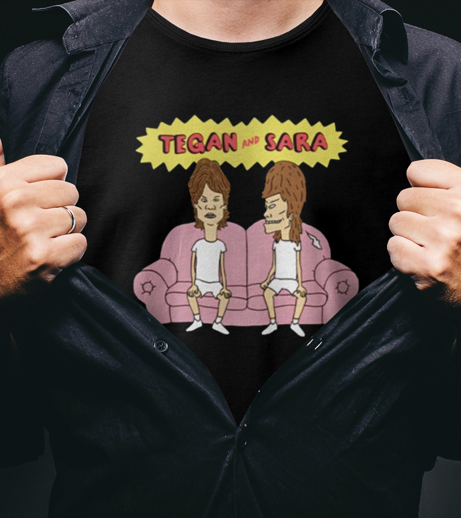 Tegan And Sara B Cartoon Style Couch Duo T-Shirt