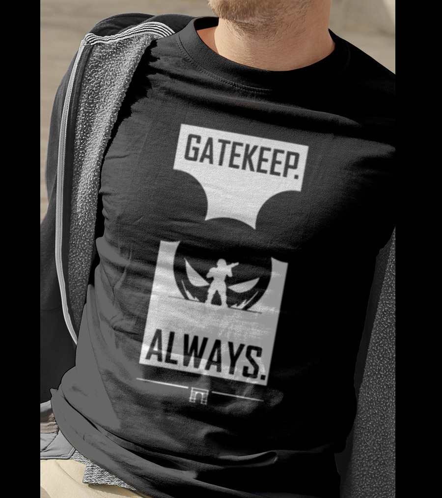 Wbsapparel Gatekeep Always Silhouette With Mickey Ears T-Shirt