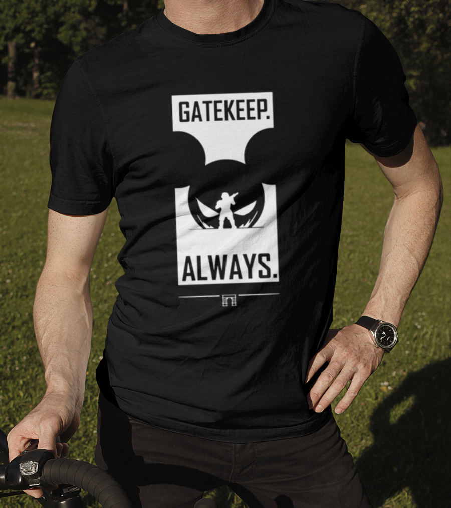 Wbsapparel Gatekeep Always Silhouette With Mickey Ears T-Shirt