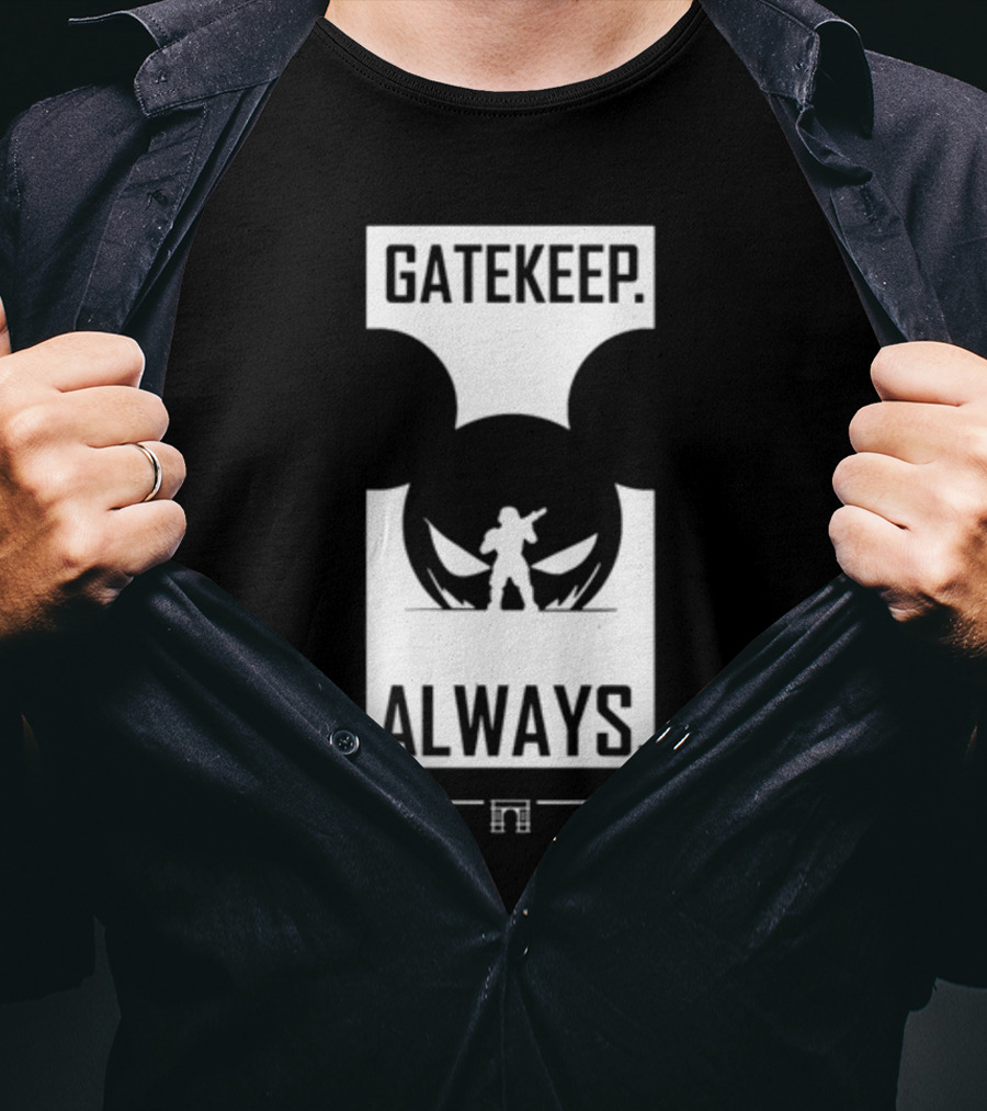 Wbsapparel Gatekeep Always Silhouette With Mickey Ears T-Shirt