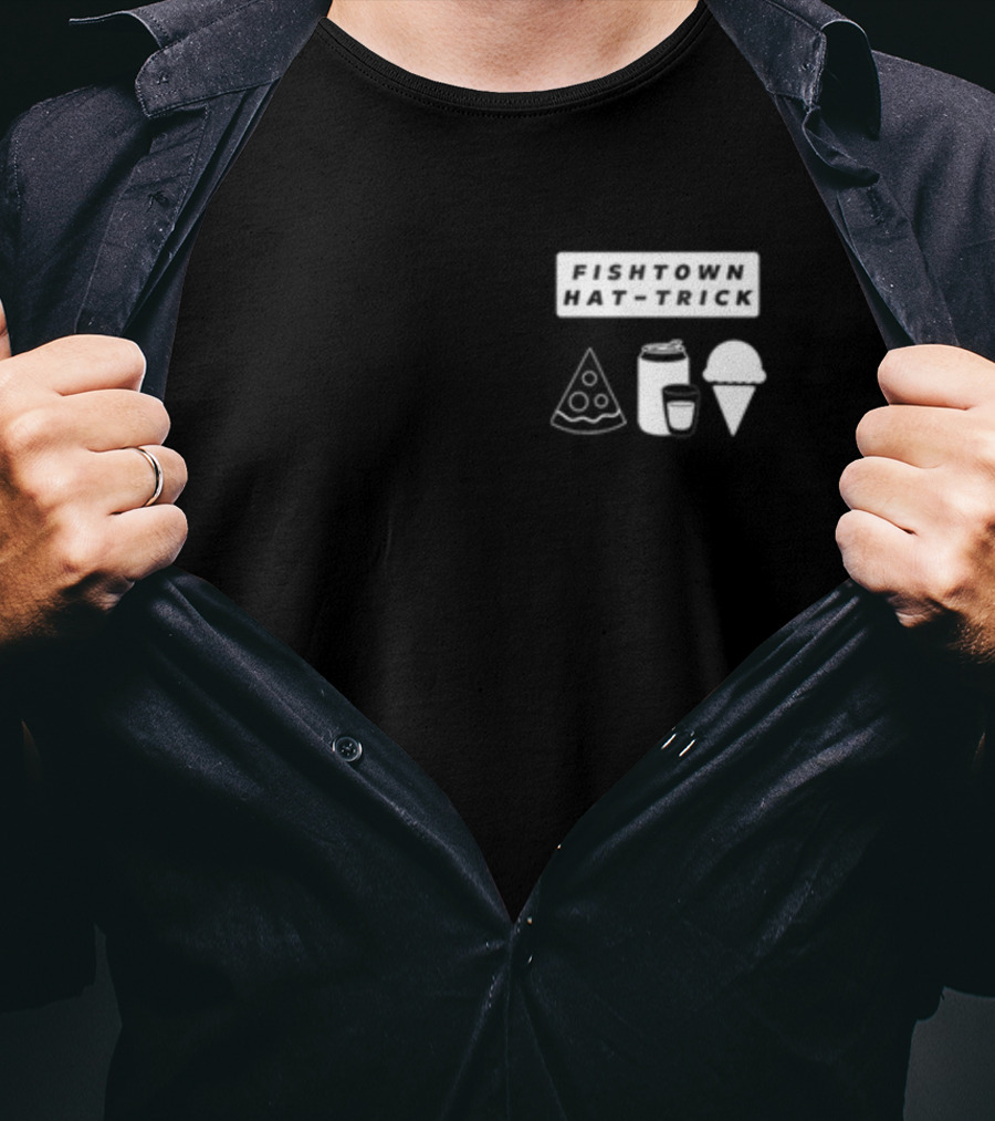 Fishtown Hat Trick Pizza Coffee Ice Cream T-Shirt