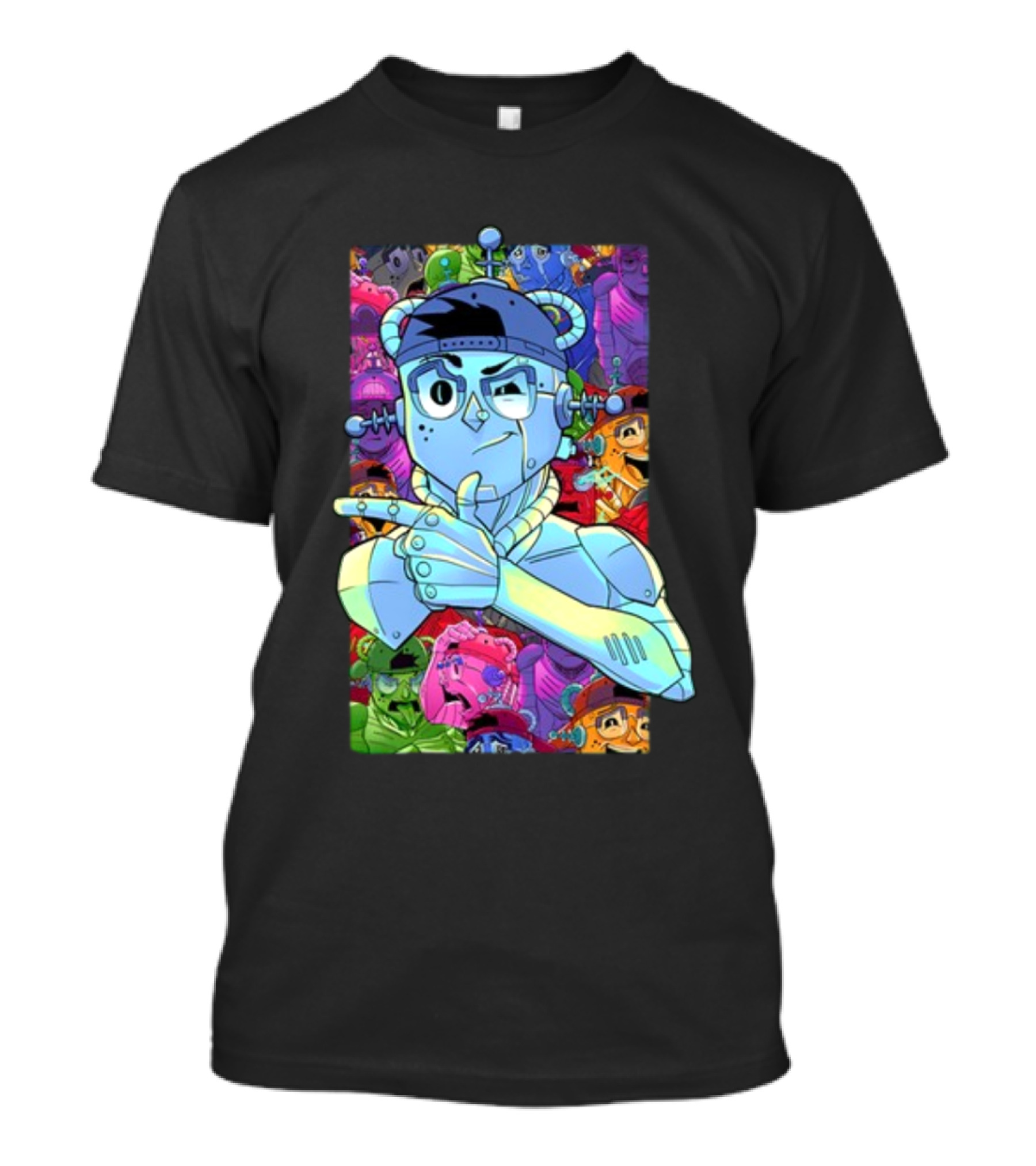 Kt8 Ray Volpe Volpeverse Colorful Futuristic Robot Characters T-Shirt