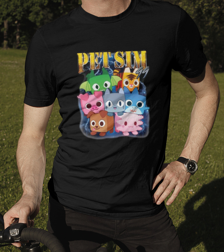 Pet Sim Ninety Nine Cute Animal Characters With GG T-Shirt
