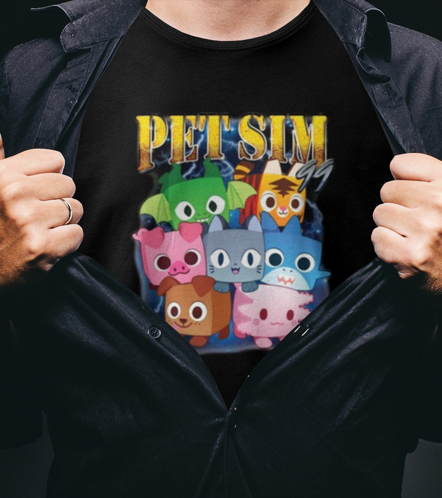 Pet Sim Ninety Nine Cute Animal Characters With GG T-Shirt