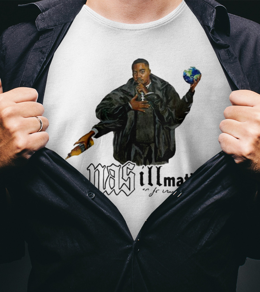 Nasirjones Illmatic 30 Years Globe And Wine T-Shirt