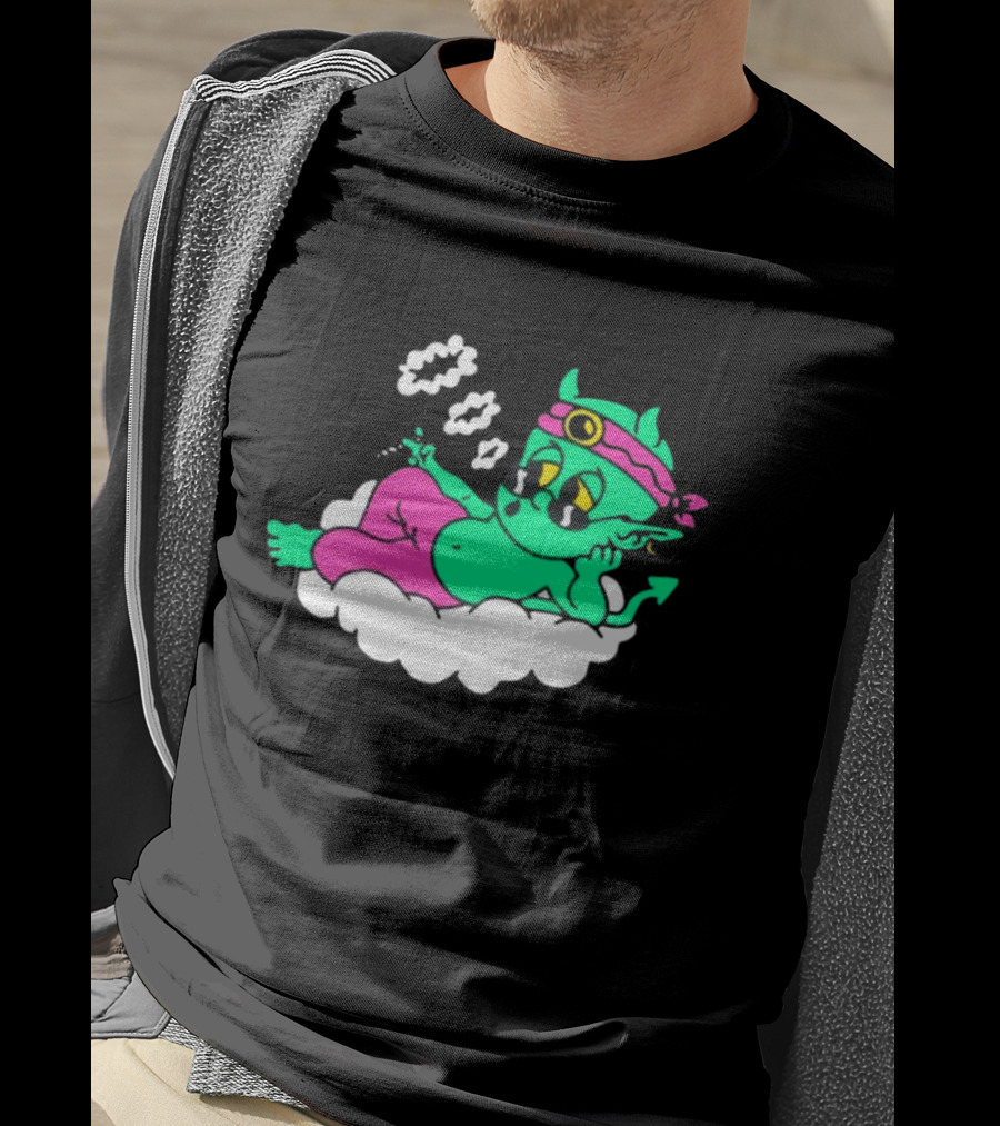 Supermega Funny Brothers Devils Lettuce Smoking Cartoon Demon Cloud T-Shirt