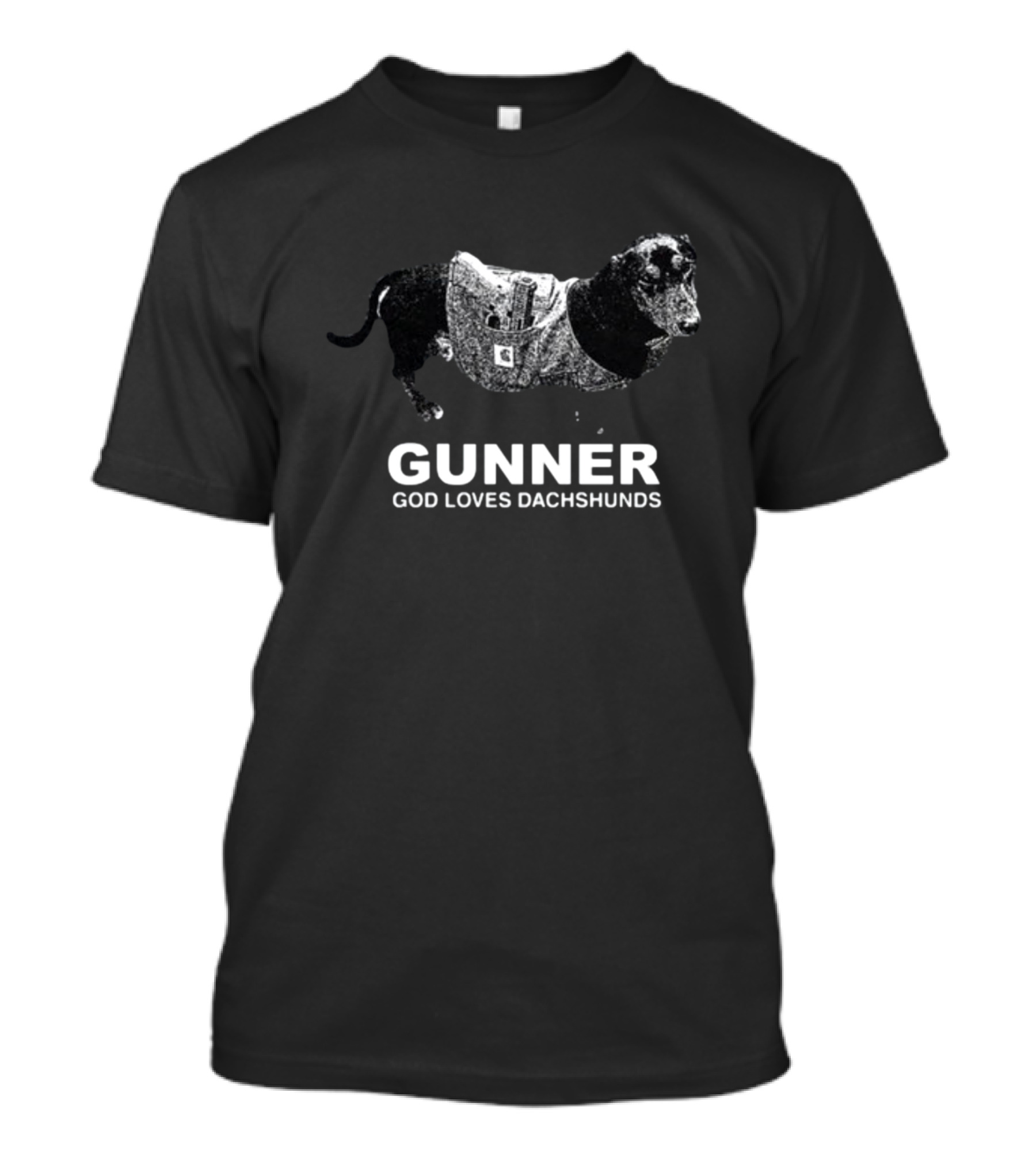 Gunner God Loves Dachshunds Dachshund In Tactical Vest T-Shirt