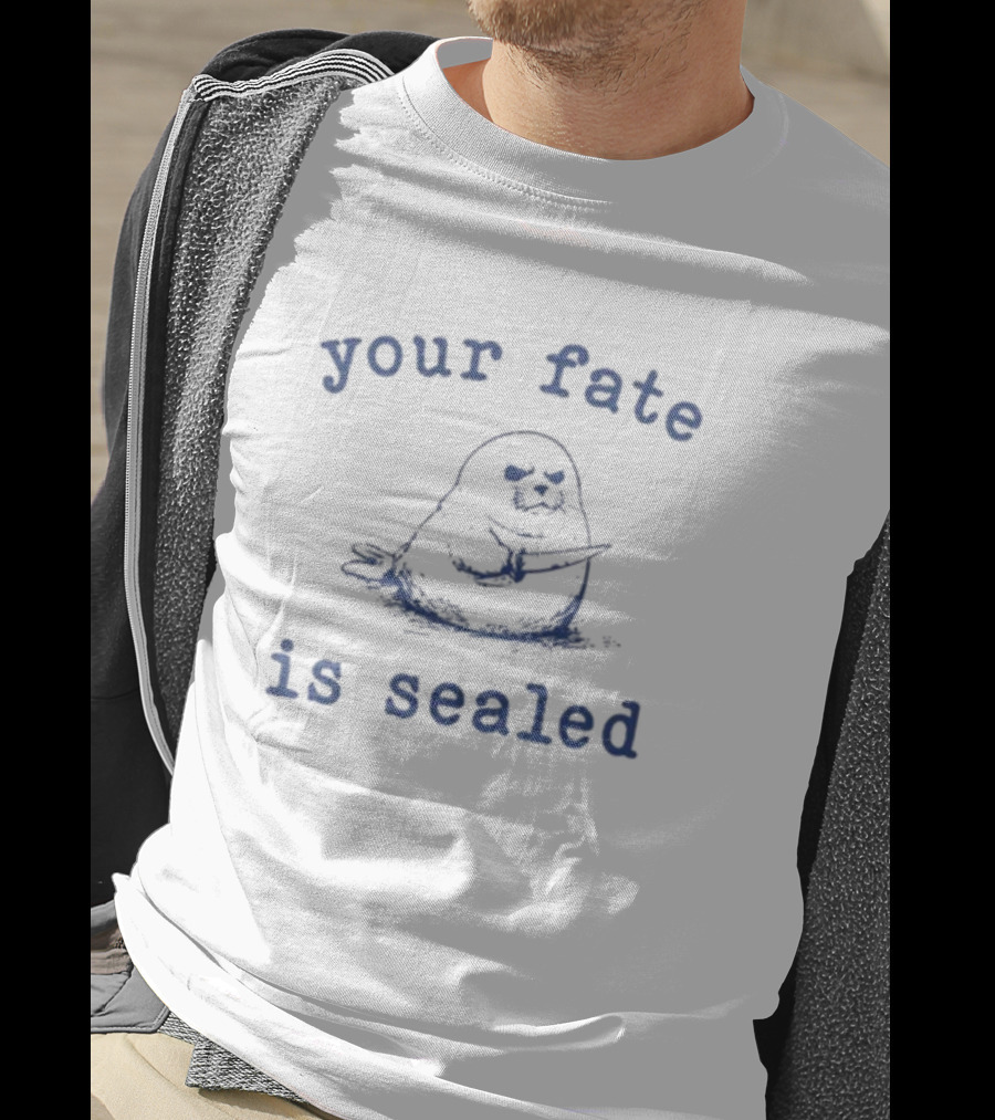 Slippywild Your Fate Is Sealed Angry Seal With Knife T-Shirt
