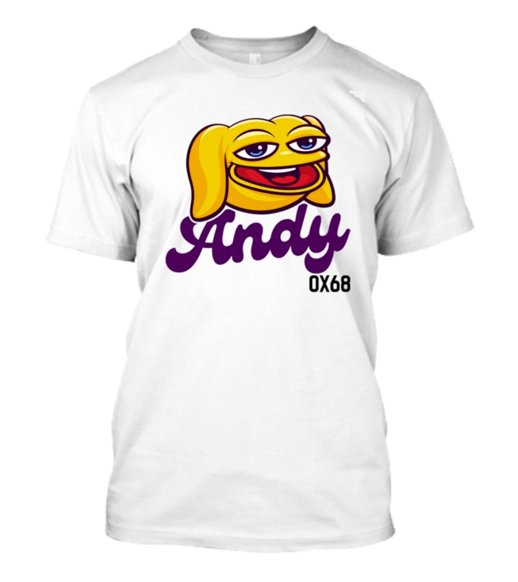 Andy Ox68 Emoji Face Yellow Dog T-Shirt