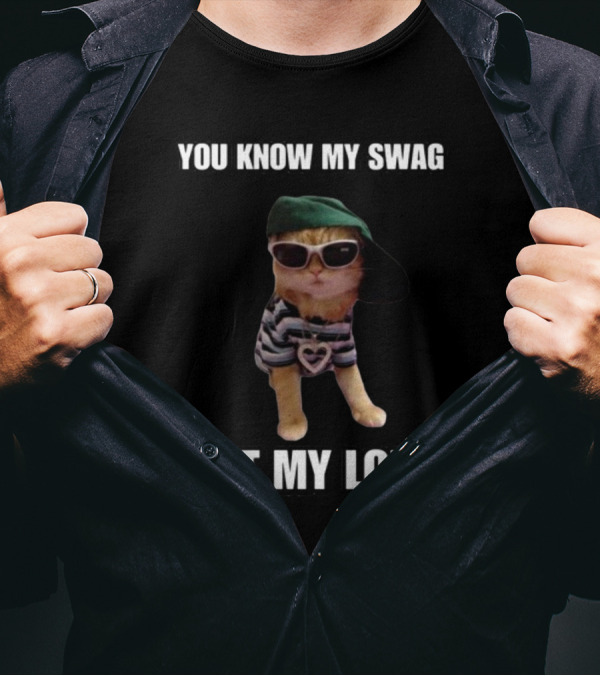 Cringeytees You Know My Swag Not My Lore Cat In Sunglasses And Striped T-Shirt