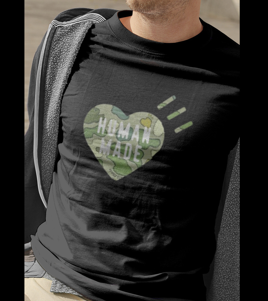 HUMAN MADE Camo Heart Kaws Collaboration T-Shirt