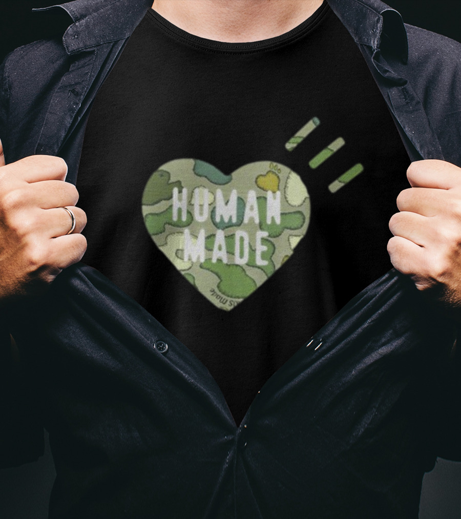 HUMAN MADE Camo Heart Kaws Collaboration T-Shirt
