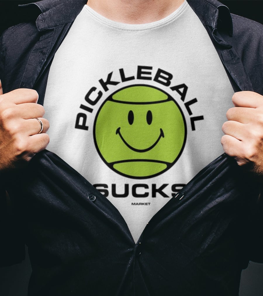 Marketstudios Smiley Pickleball Sucks T-Shirt