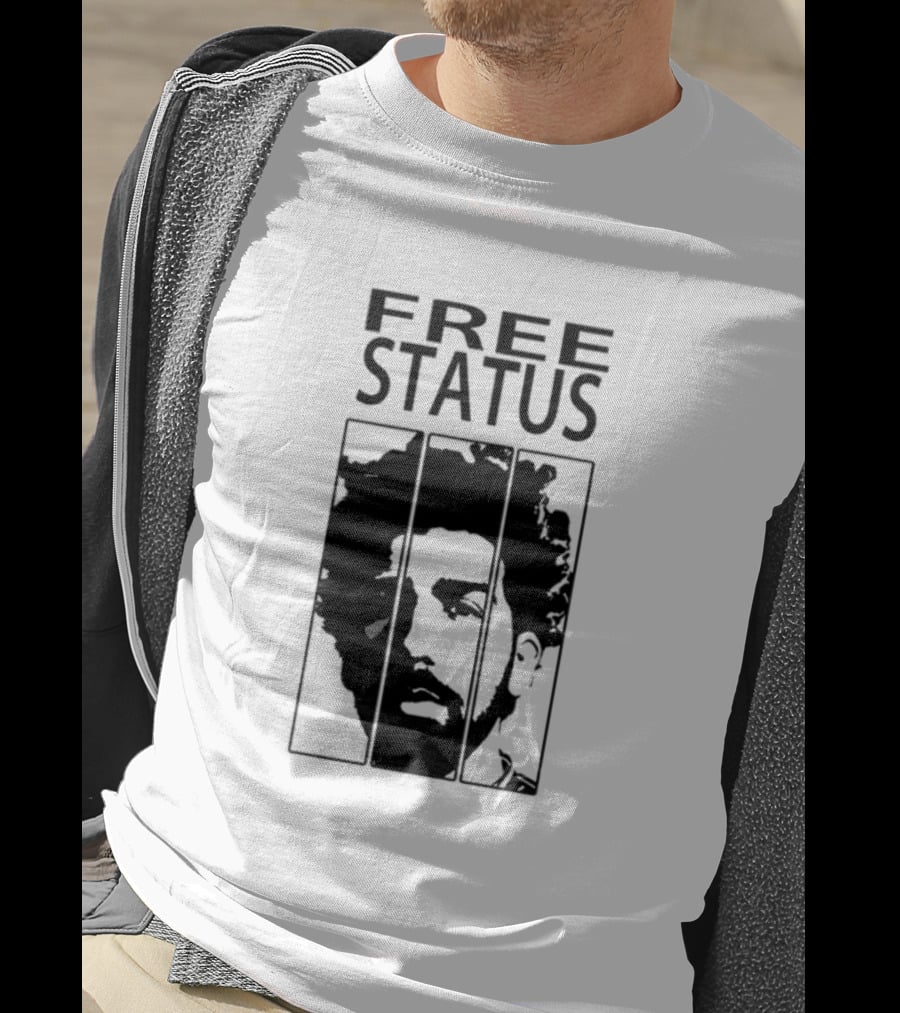 Mr.Fiendx Free Status Portrait In Monochrome T-Shirt