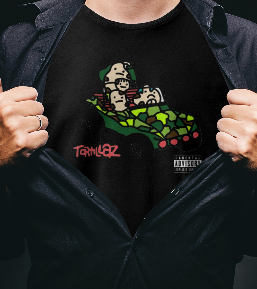 Tortillaz Wrap Music Parody With Cartoon Characters In Camouflage Vehicle T-Shirt