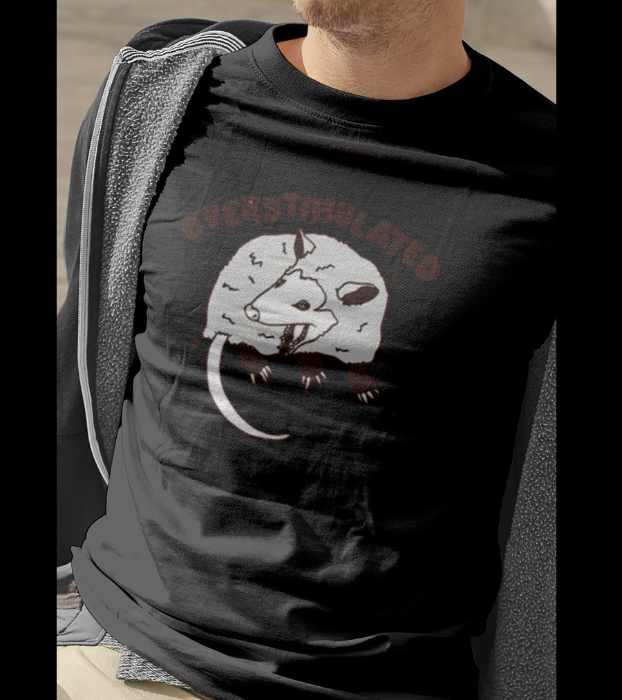 Gotfunny Overstimulated Possum Sketch T-Shirt