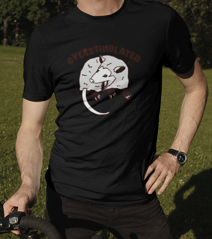 Gotfunny Overstimulated Possum Sketch T-Shirt