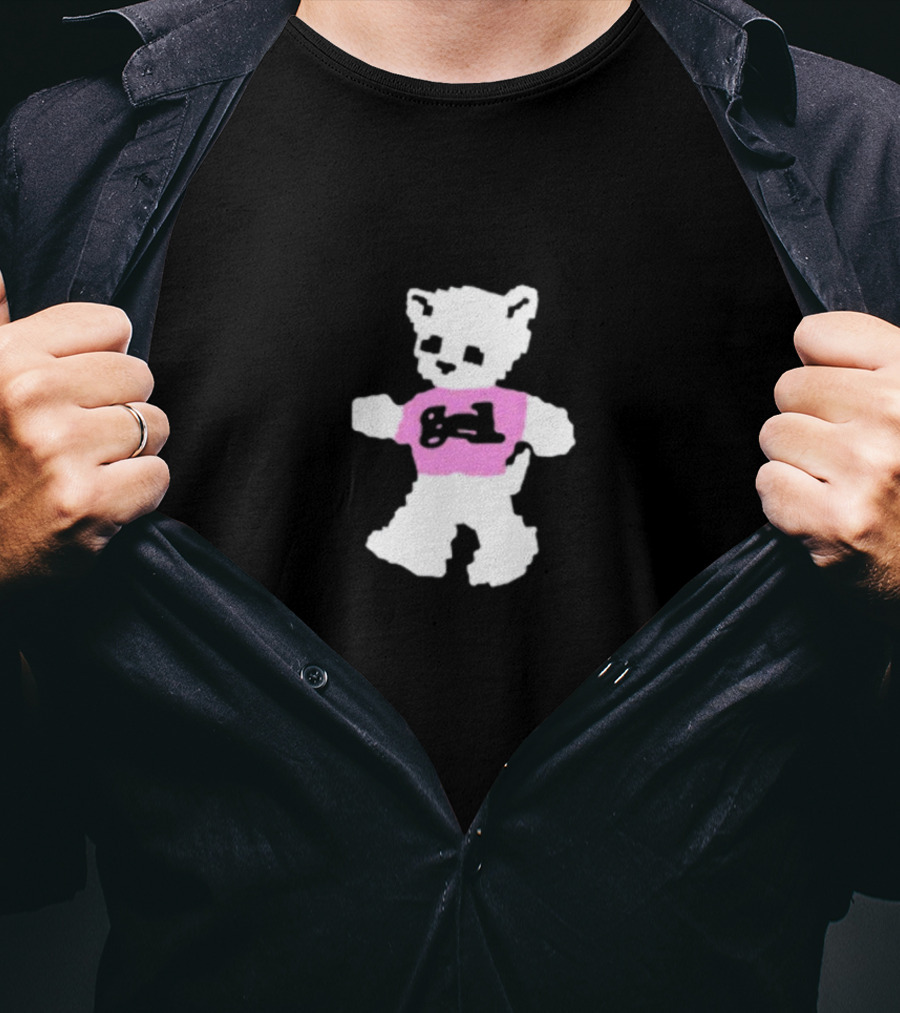 Gel Cat Spoiled Rotten To The Core White Bear Pink Shirt Game Controller T-Shirt