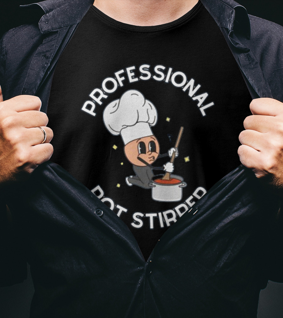 Doublecrossco Professional Pot Stirrer Chef Whimsical Cooking T-Shirt