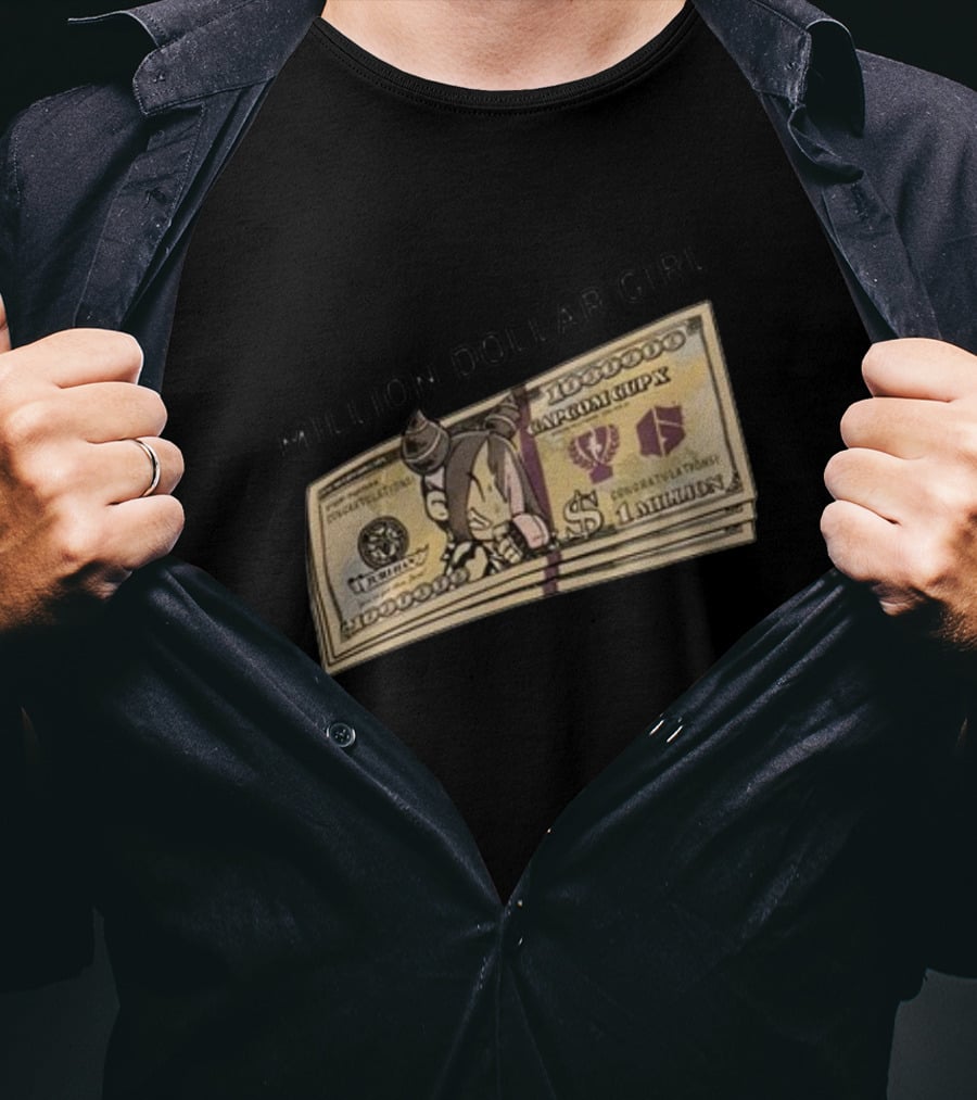 Million Dollar Girl Cartoon Stack Of Cash Capitalism Vulture Currency T-Shirt