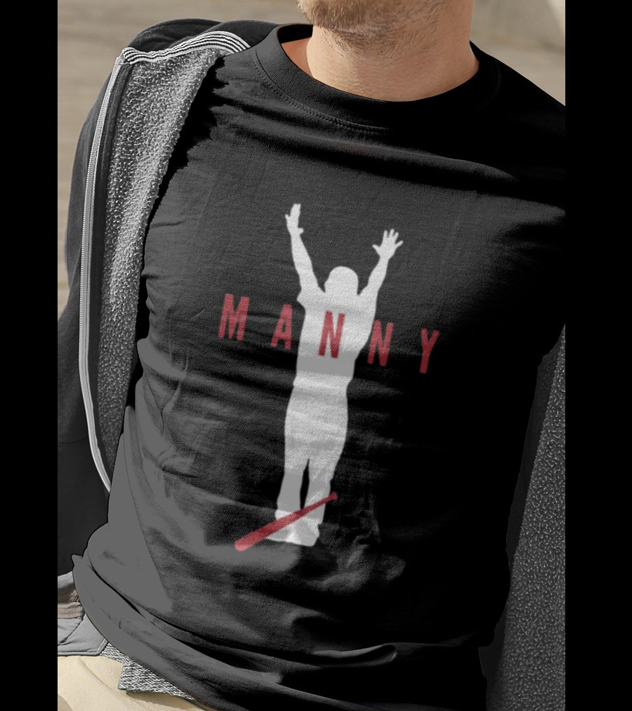 Manny Celebration Silhouette With Red Bat T-Shirt