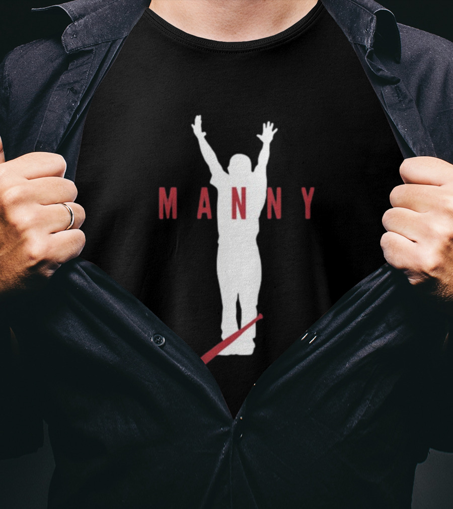 Manny Celebration Silhouette With Red Bat T-Shirt