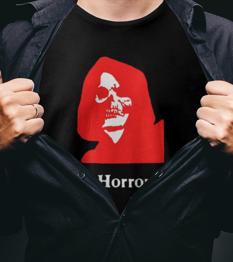 Lunchmeat Vhs Horror Reaper Marshall Julius Skull In Red Hood T-Shirt