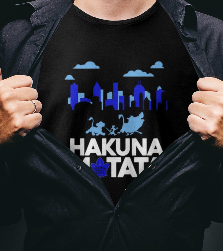 Hakuna Matata Toronto Skyline With Characters Toronto Maple Leafs T-Shirt