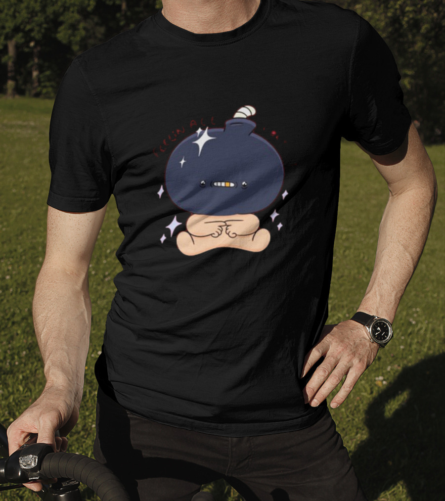 Feelin Alil Burnt Out Ghoulshack Bomb Character With Stars T-Shirt
