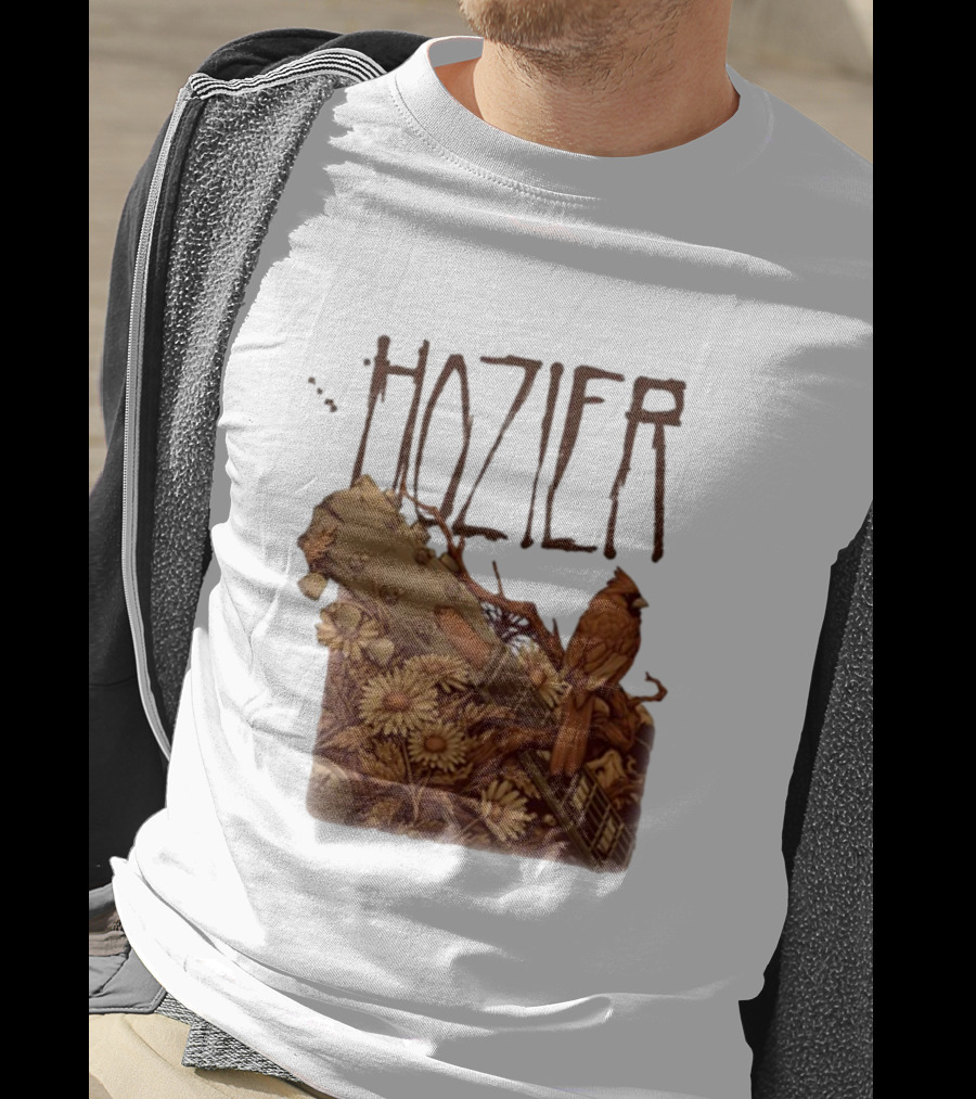 Hozier Jacksonville May 7 Show Guitar And Floral Bird T-Shirt