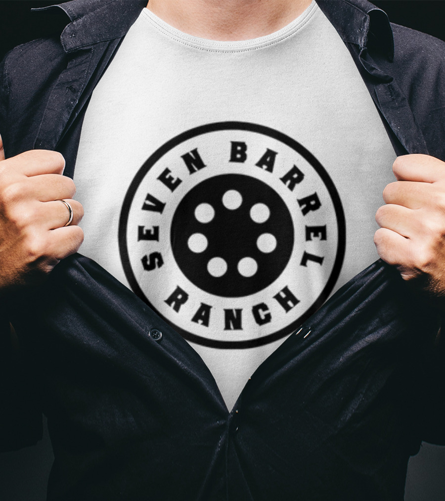 Seven Barrel Ranch Revolver Cylinder Circle T-Shirt
