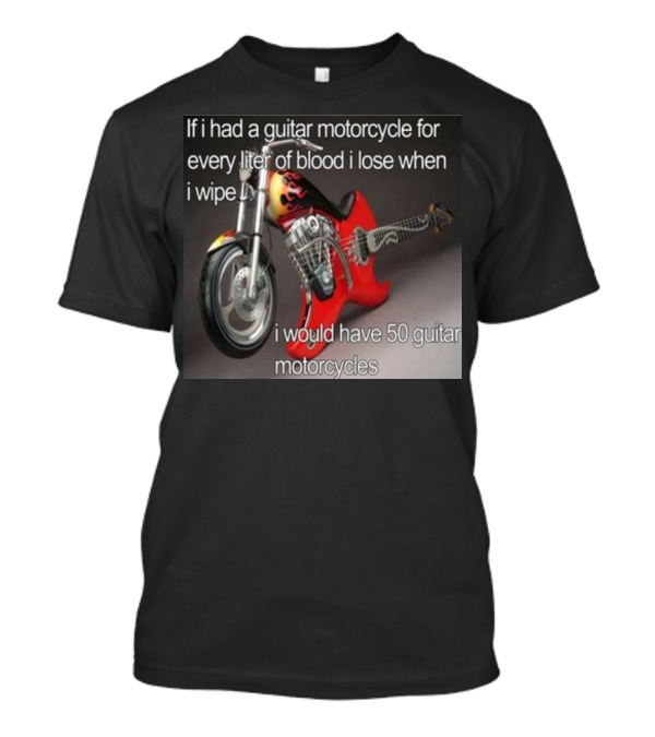 Sillyteestudio Guitar Motorcycle Blood Wipe 50 Limited T-Shirt