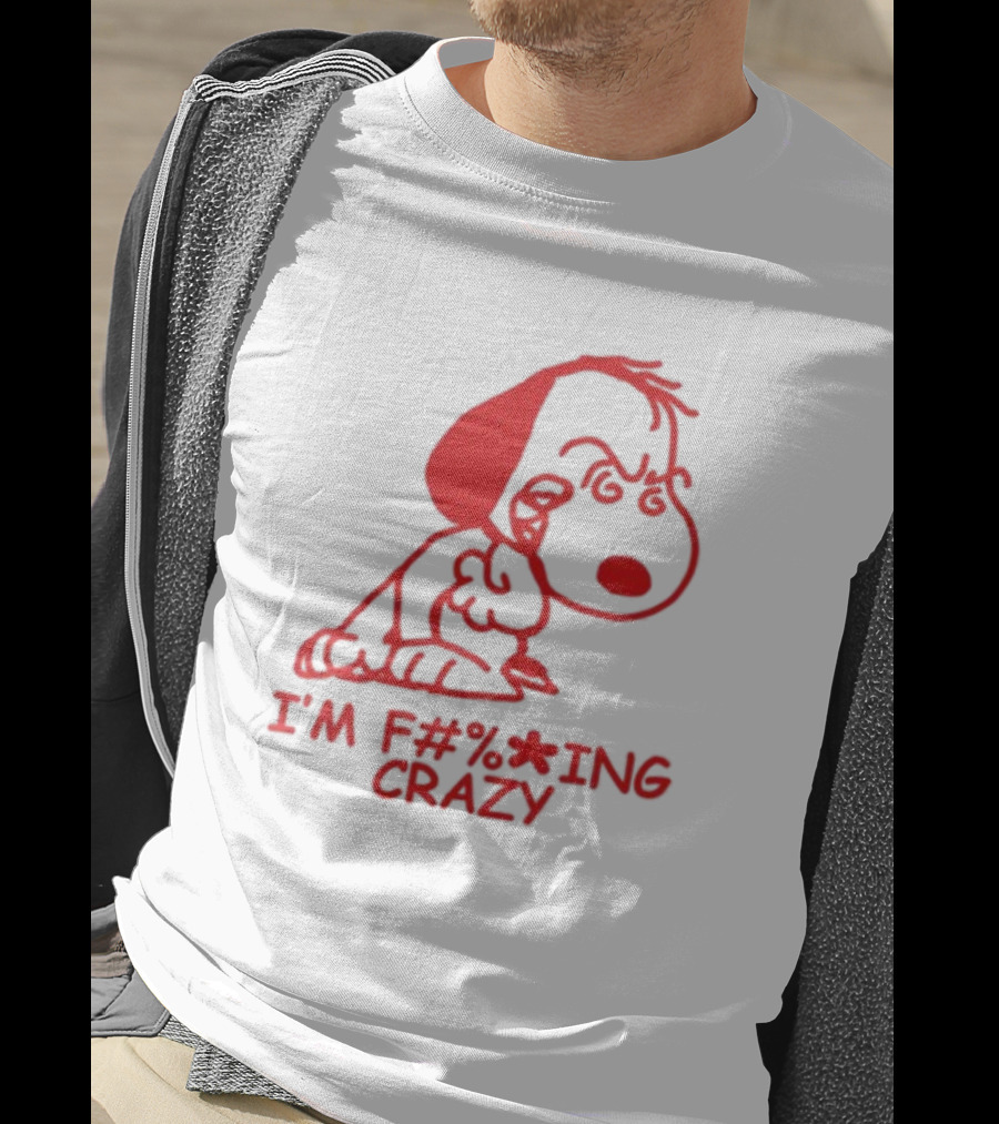 I'm F#%*ing Crazy Red Cartoon Character With Angry Expression T-Shirt