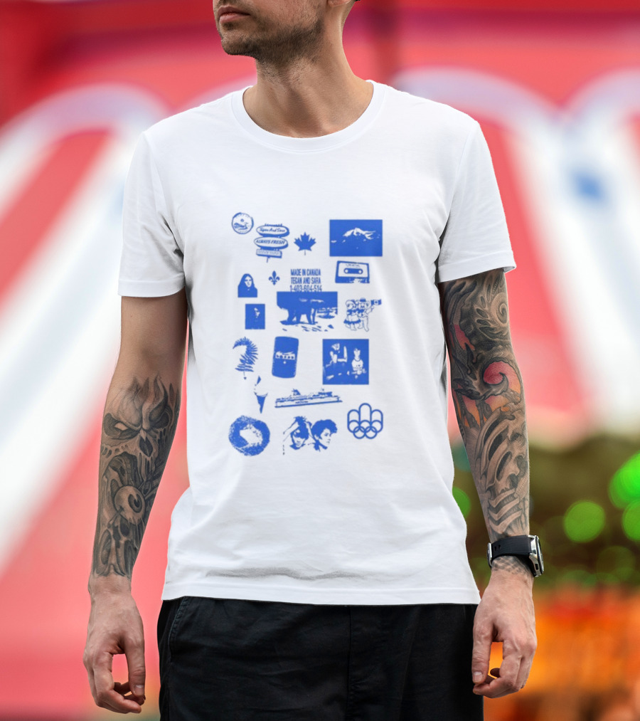 Tegan And Sara Made In Canada Polar Bear Cassette Maple Leaf Olympic Rings T-Shirt