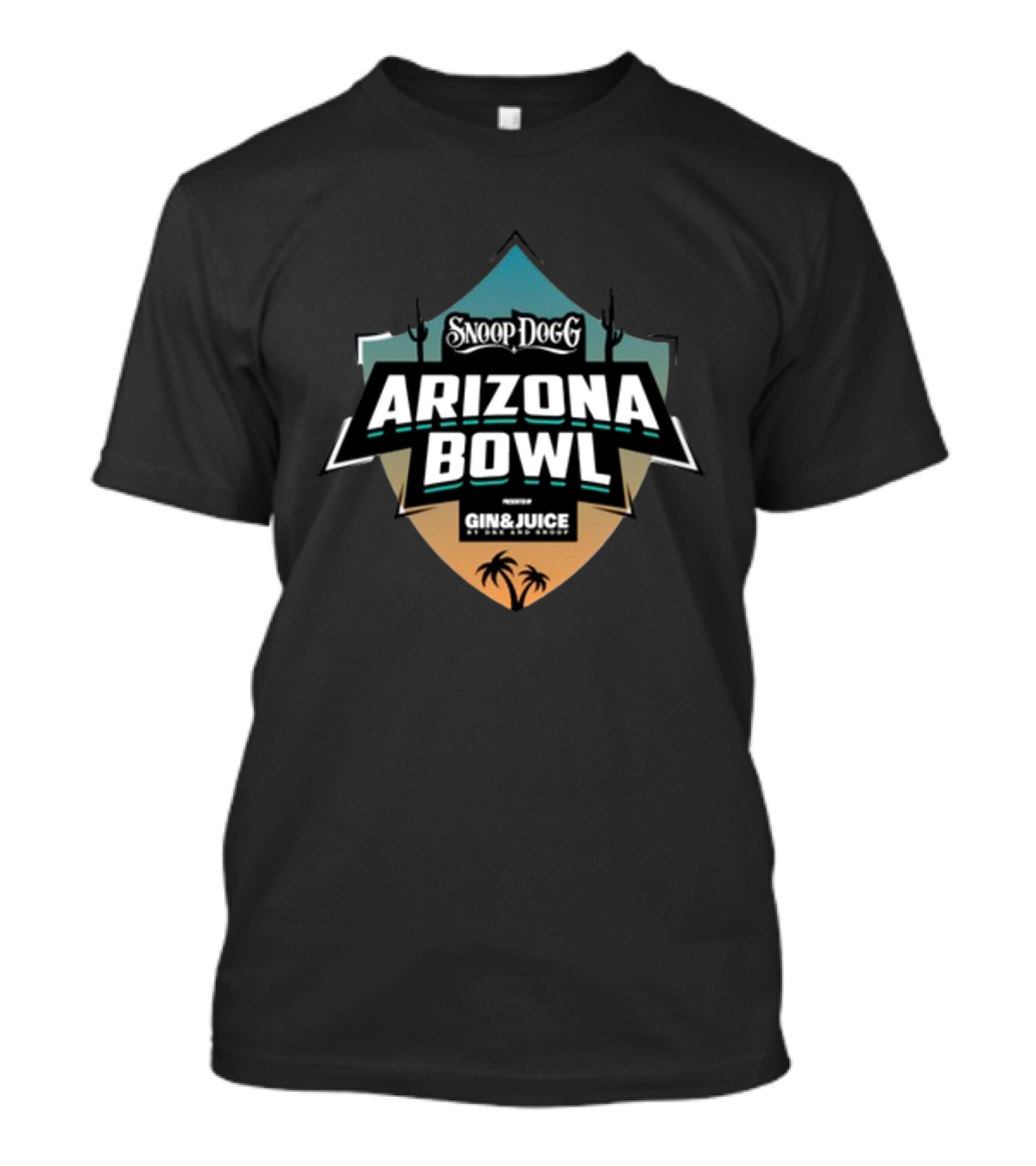Snoop Dogg Arizona Bowl Presented By Gin And Juice With Palm Trees Iconic Shield T-Shirt