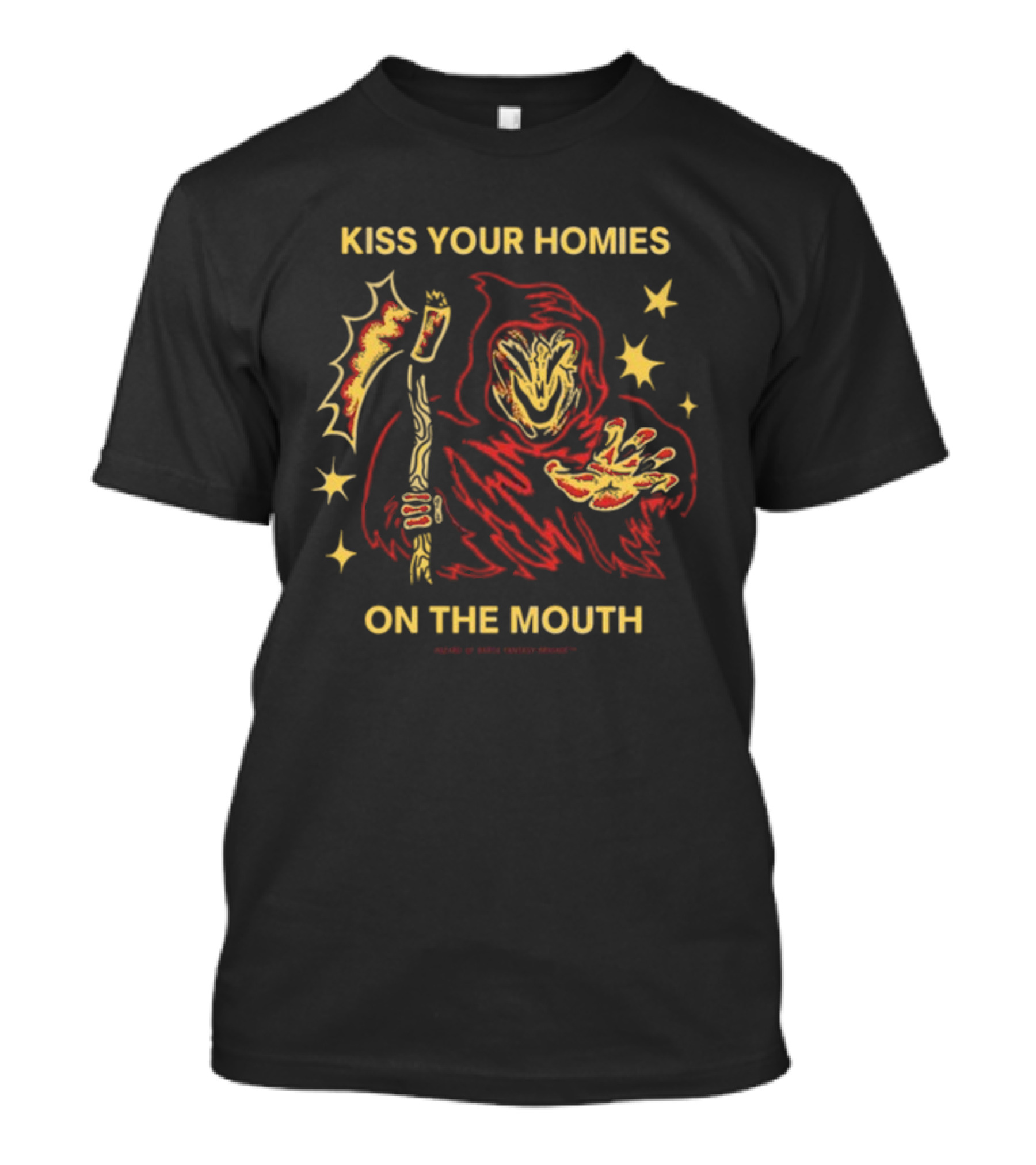 Kiss Your Homies On The Mouth Wizard Of Barge Red Reaper Starry Night T-Shirt