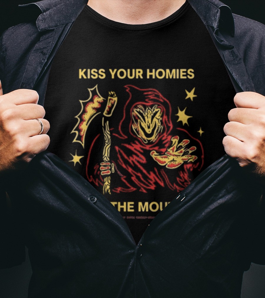 Kiss Your Homies On The Mouth Wizard Of Barge Red Reaper Starry Night T-Shirt