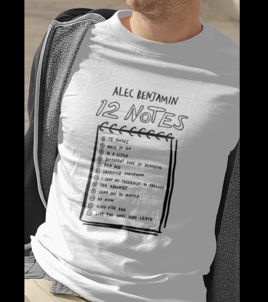 Alec Benjamin 12 Notes Album Tracklist Songs T-Shirt